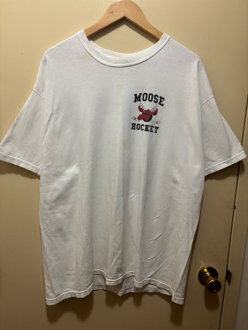 Moose hockey white t-shirt Size XL #hockey